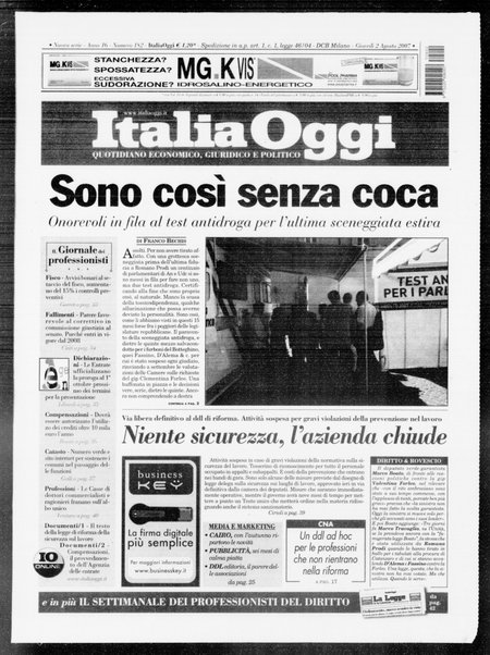 Italia oggi : quotidiano di economia finanza e politica